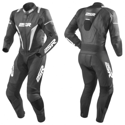 PSR Black/White Racing Leather Suit