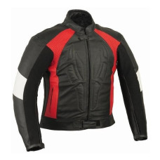 PSR Sports Leather Jacket 166 Red White Black